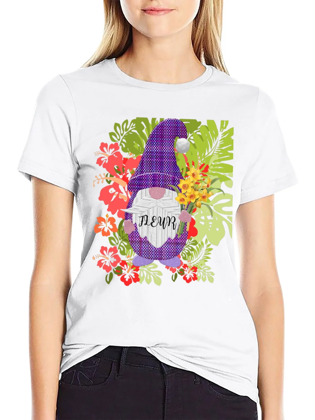 Gnome Fleur Graphic T-Shirt - Floral Garden Design product image 8