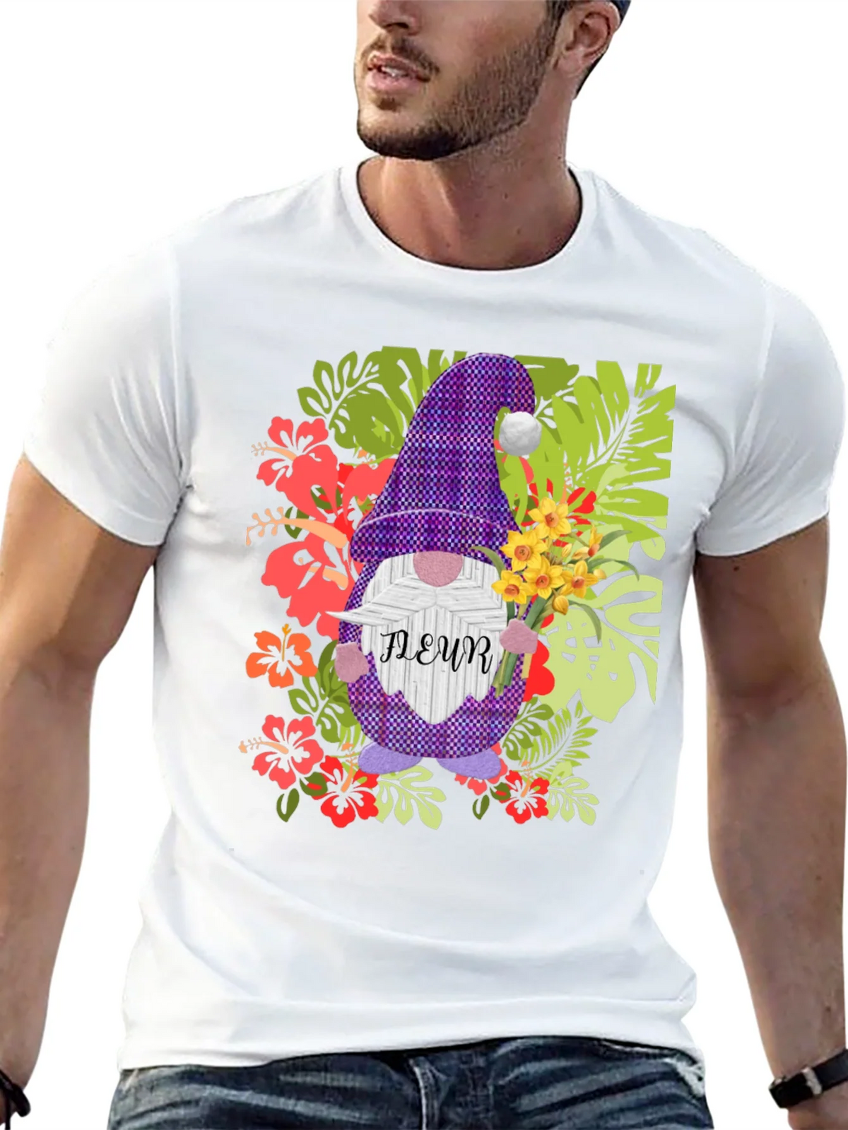 Gnome Fleur Graphic T-Shirt - Floral Garden Design product image 12