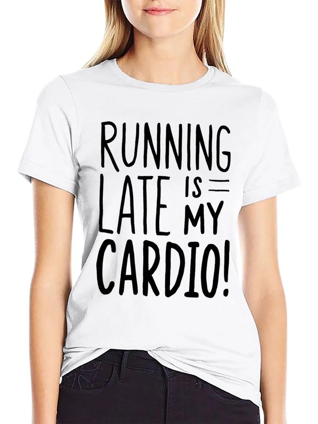 Running Late is My Cardio Black Graphic Tee product image 8