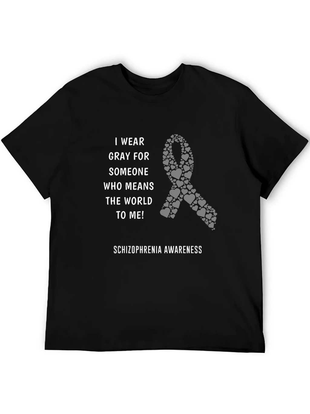 Schizophrenia Awareness Gray Ribbon T-Shirt product image 5