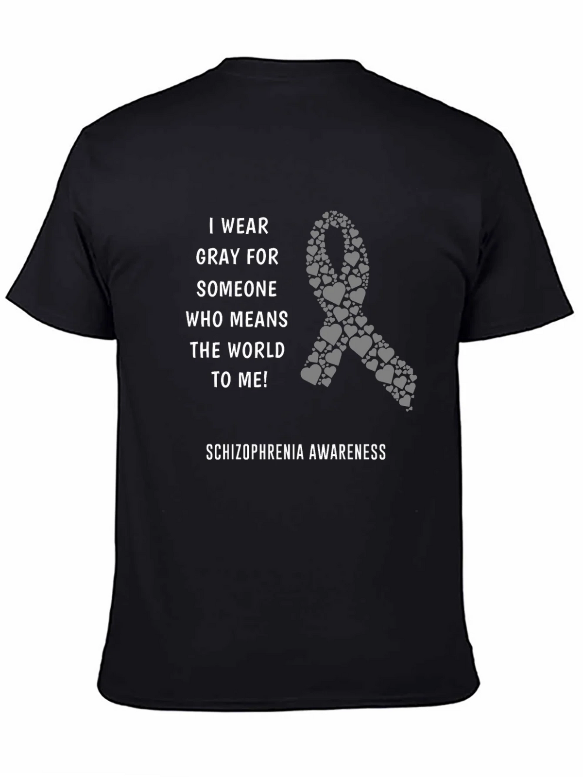 Schizophrenia Awareness Gray Ribbon T-Shirt product image 4