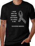 Schizophrenia Awareness Gray Ribbon T-Shirt product image 1