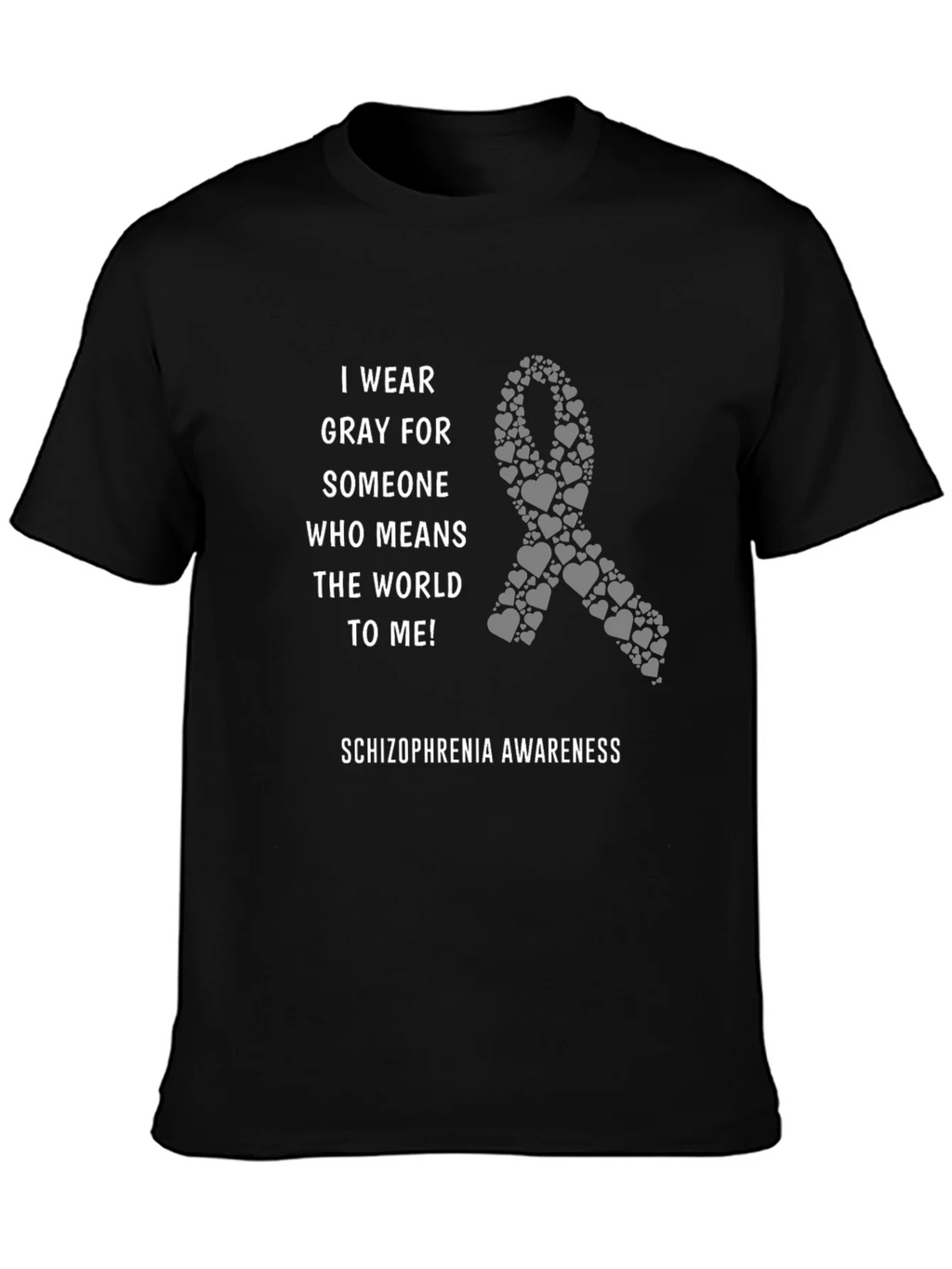 Schizophrenia Awareness Gray Ribbon T-Shirt product image 3