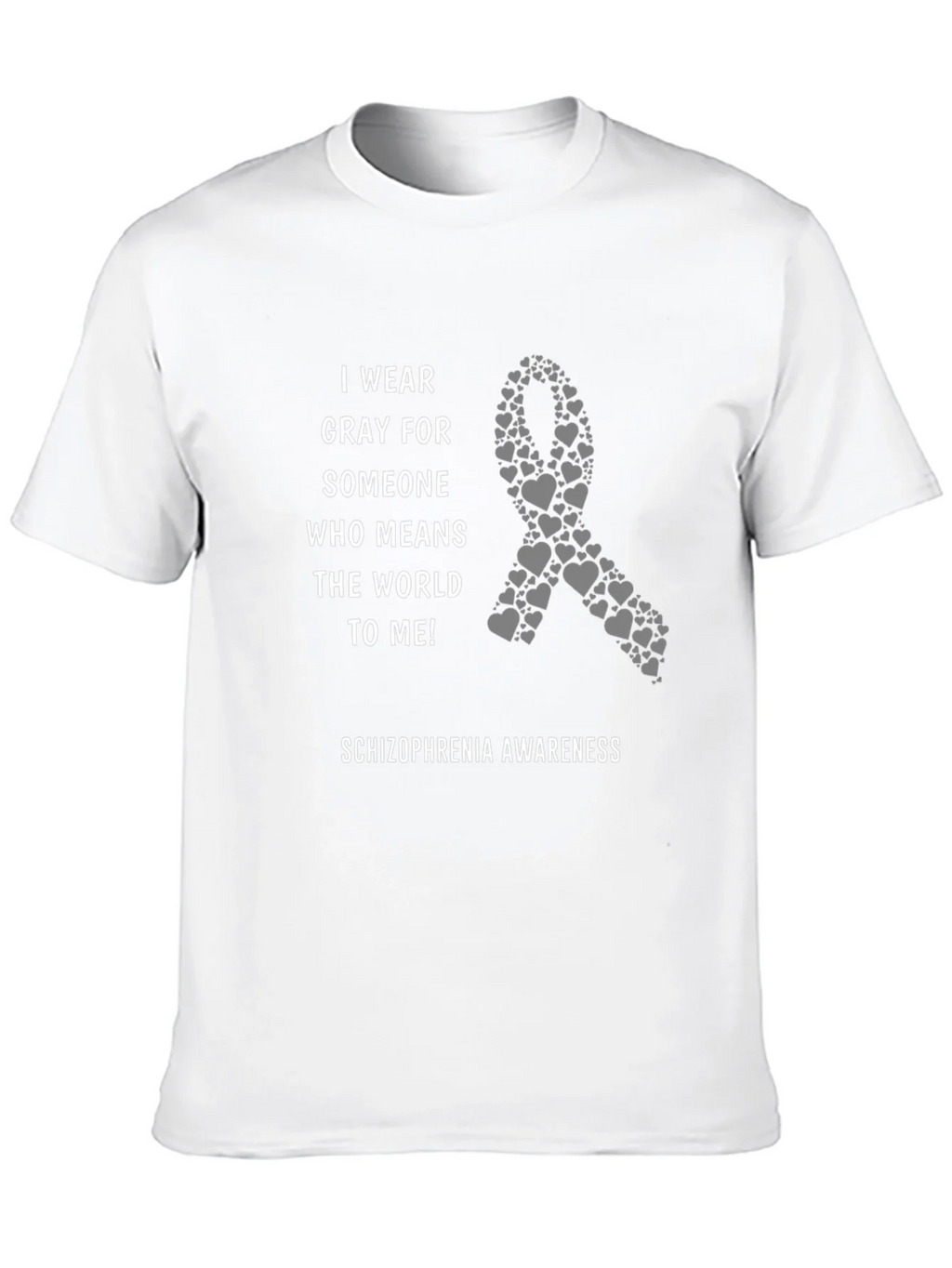 Schizophrenia Awareness Gray Ribbon T-Shirt product image 9