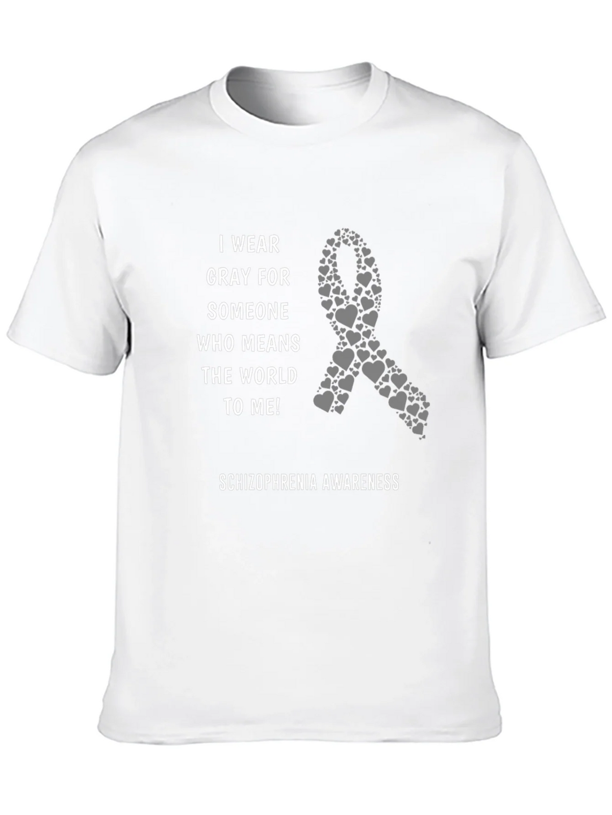 Schizophrenia Awareness Gray Ribbon T-Shirt product image 9