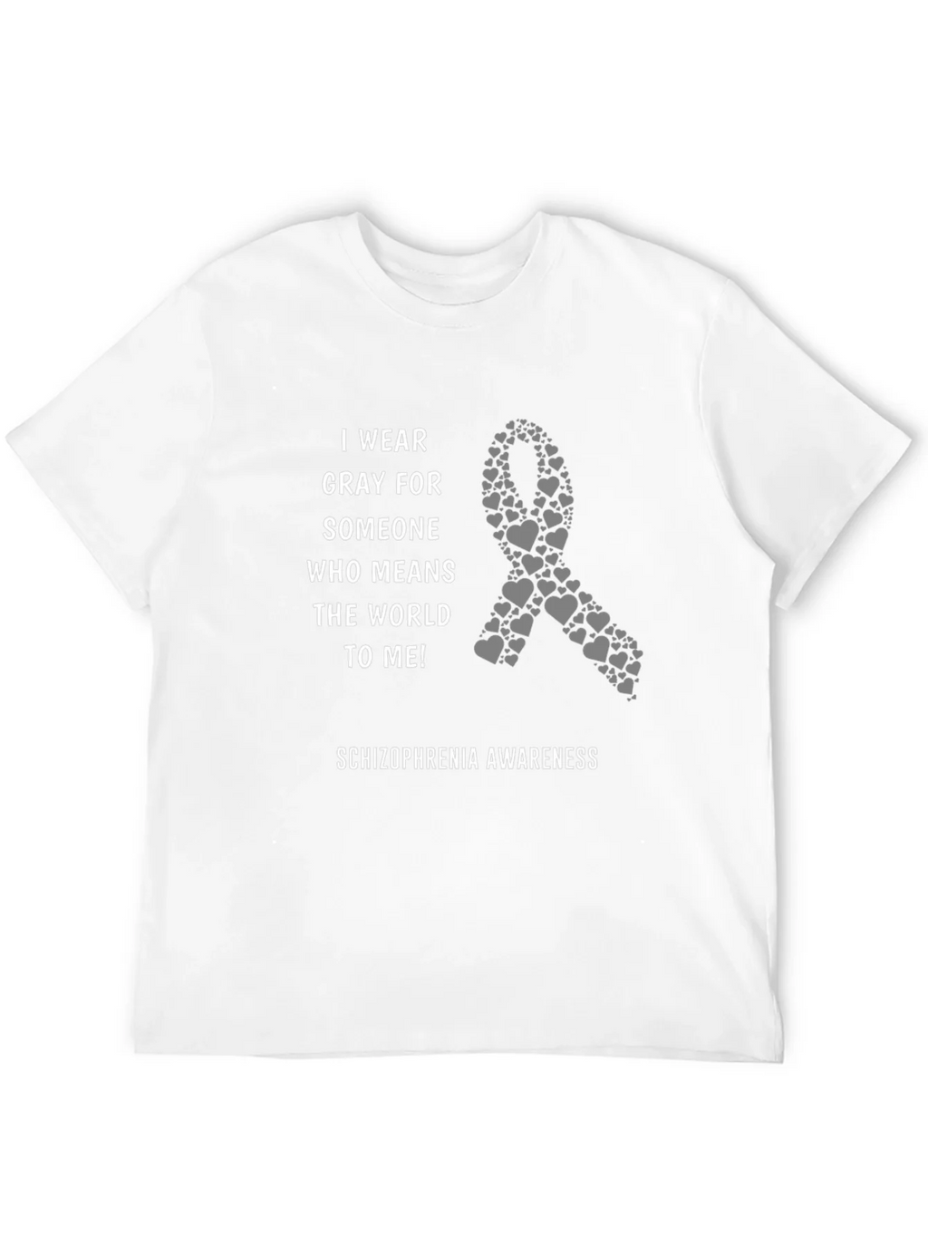 Schizophrenia Awareness Gray Ribbon T-Shirt product image 11