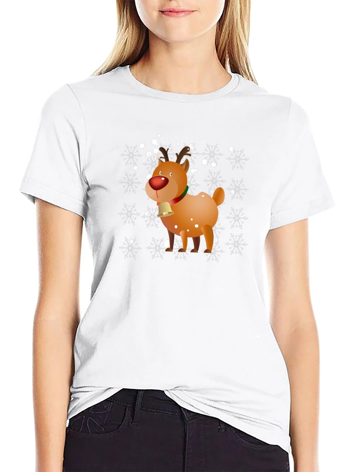 Christmas Reindeer Snowflake Graphic T-Shirt product image 8