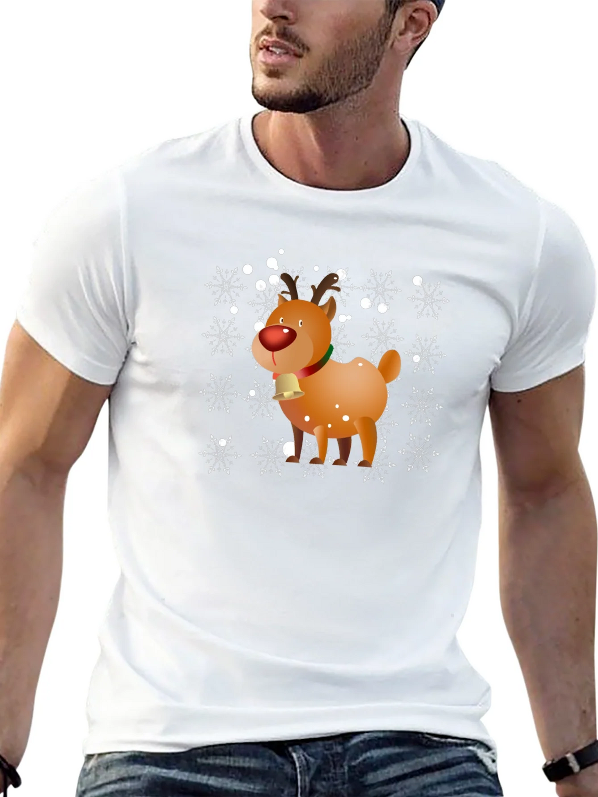 Christmas Reindeer Snowflake Graphic T-Shirt product image 12