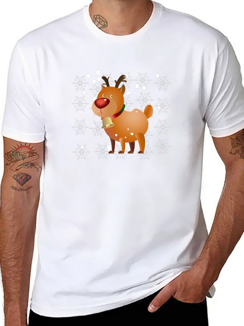 Christmas Reindeer Snowflake Graphic T-Shirt product image 7