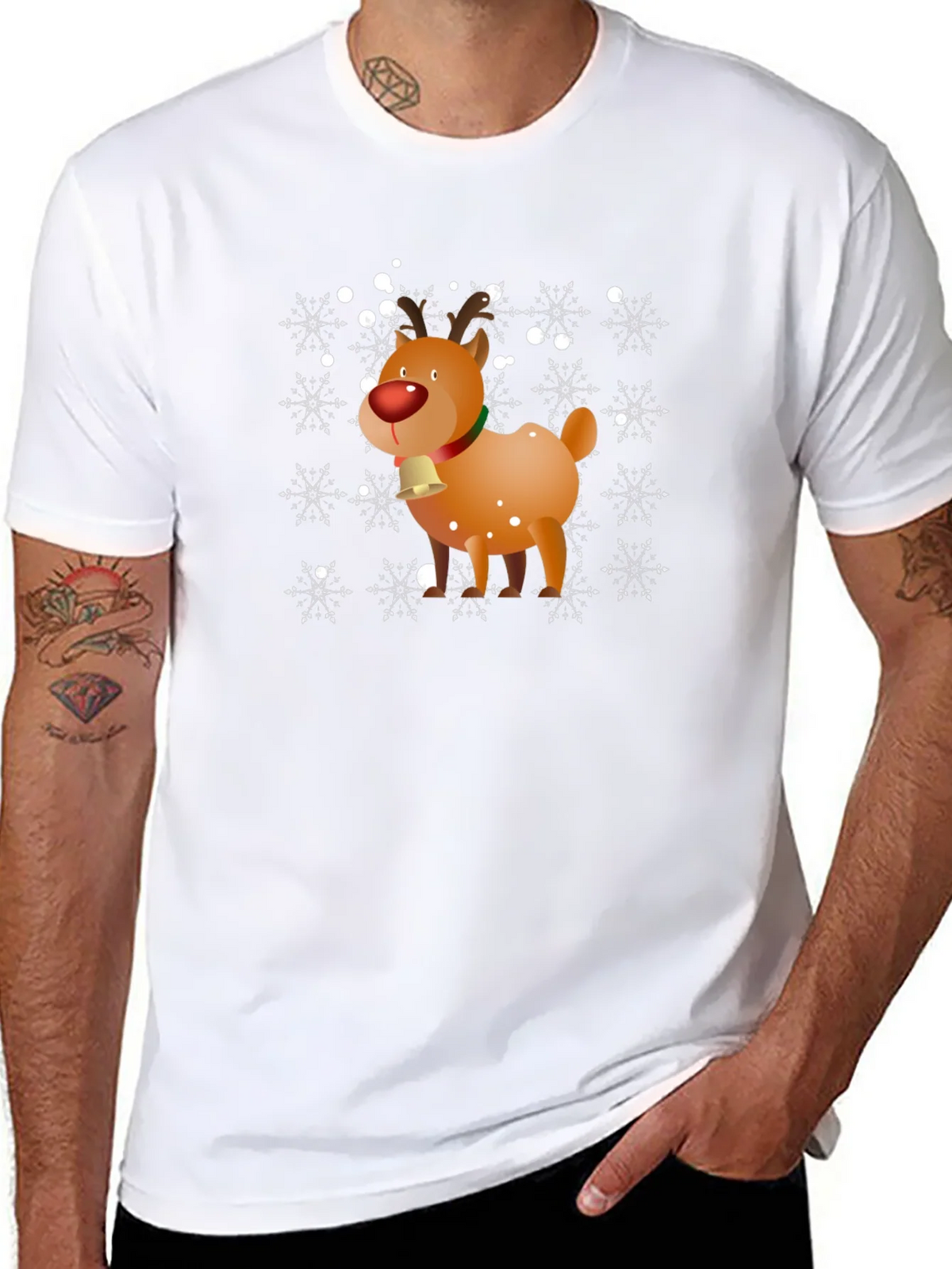 Christmas Reindeer Snowflake Graphic T-Shirt product image 7