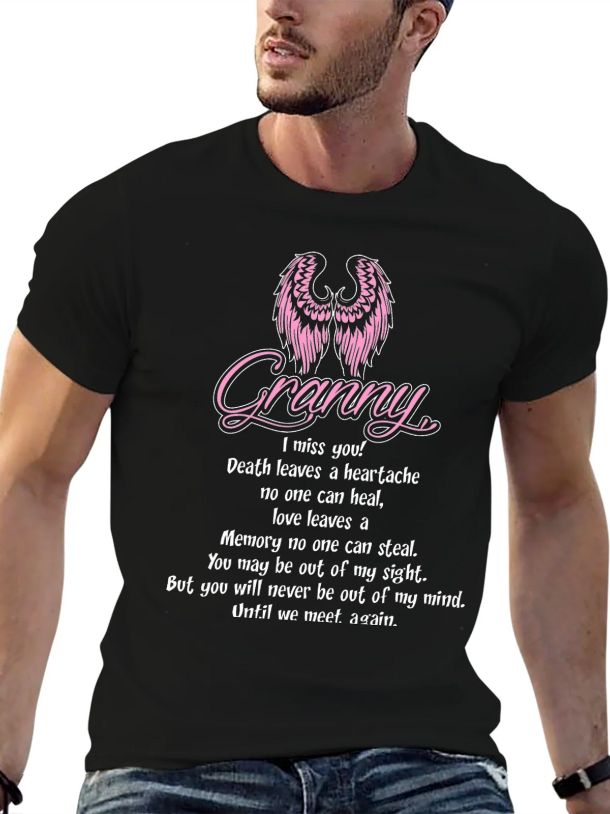Granny Memorial T-Shirt With Angel Wings product image 6