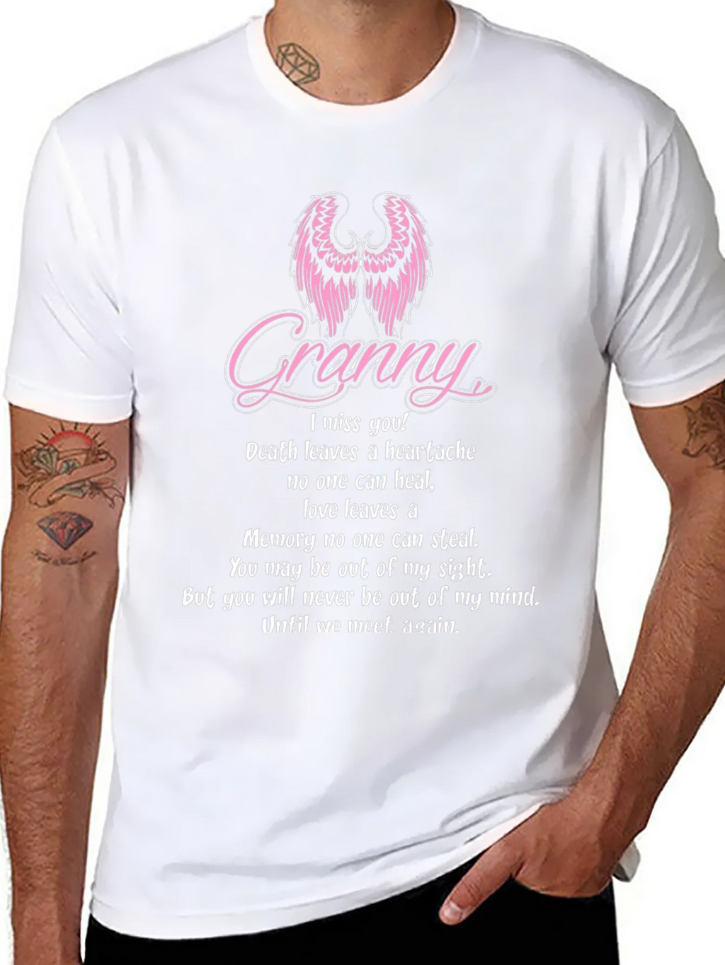 Granny Memorial T-Shirt With Angel Wings product image 7