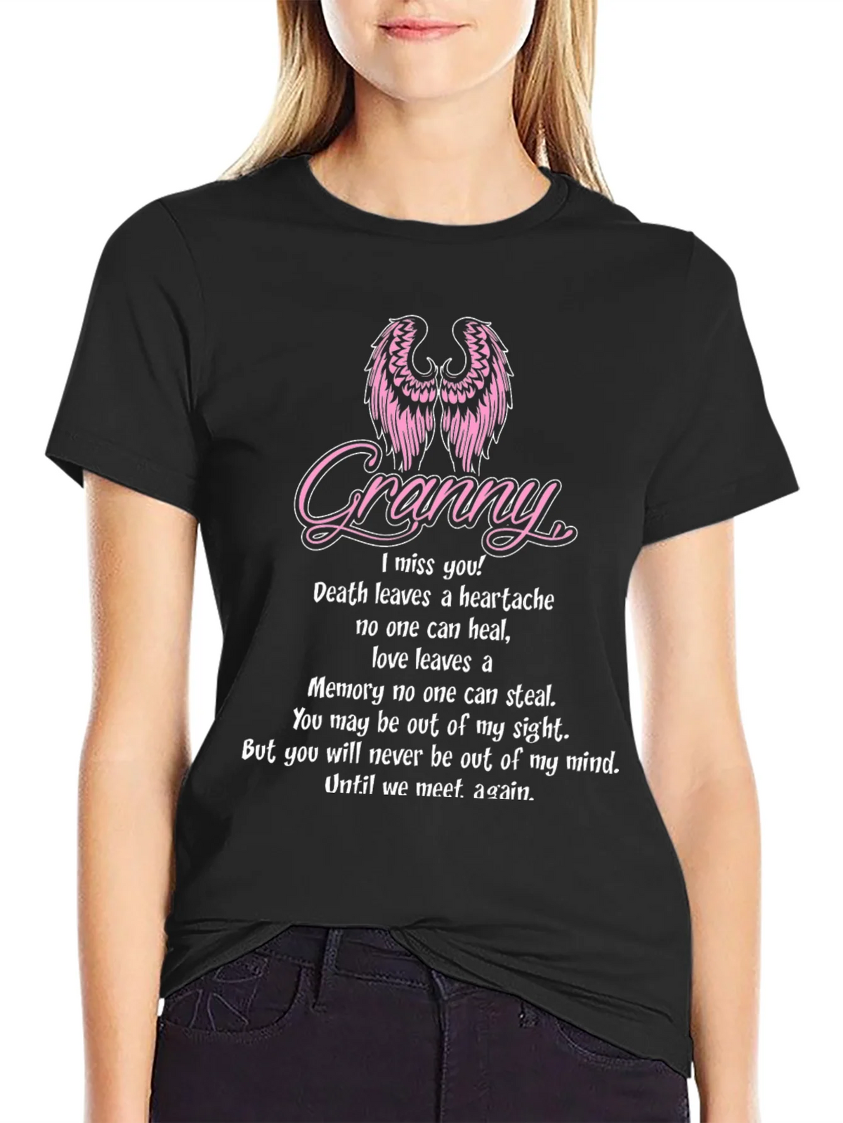 Granny Memorial T-Shirt With Angel Wings product image 2