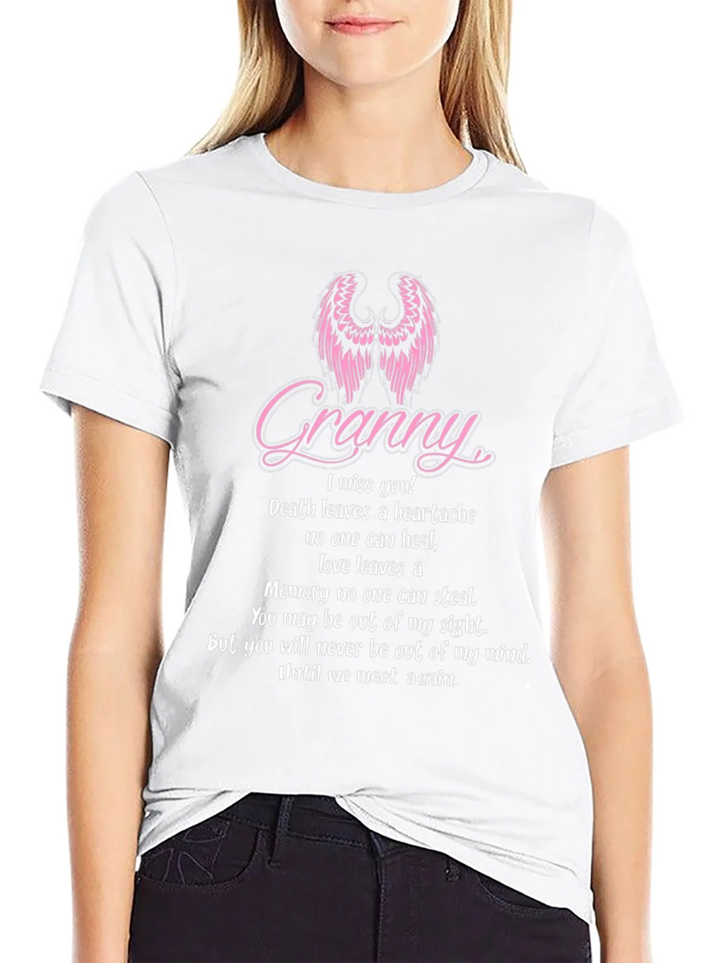 Granny Memorial T-Shirt With Angel Wings product image 8