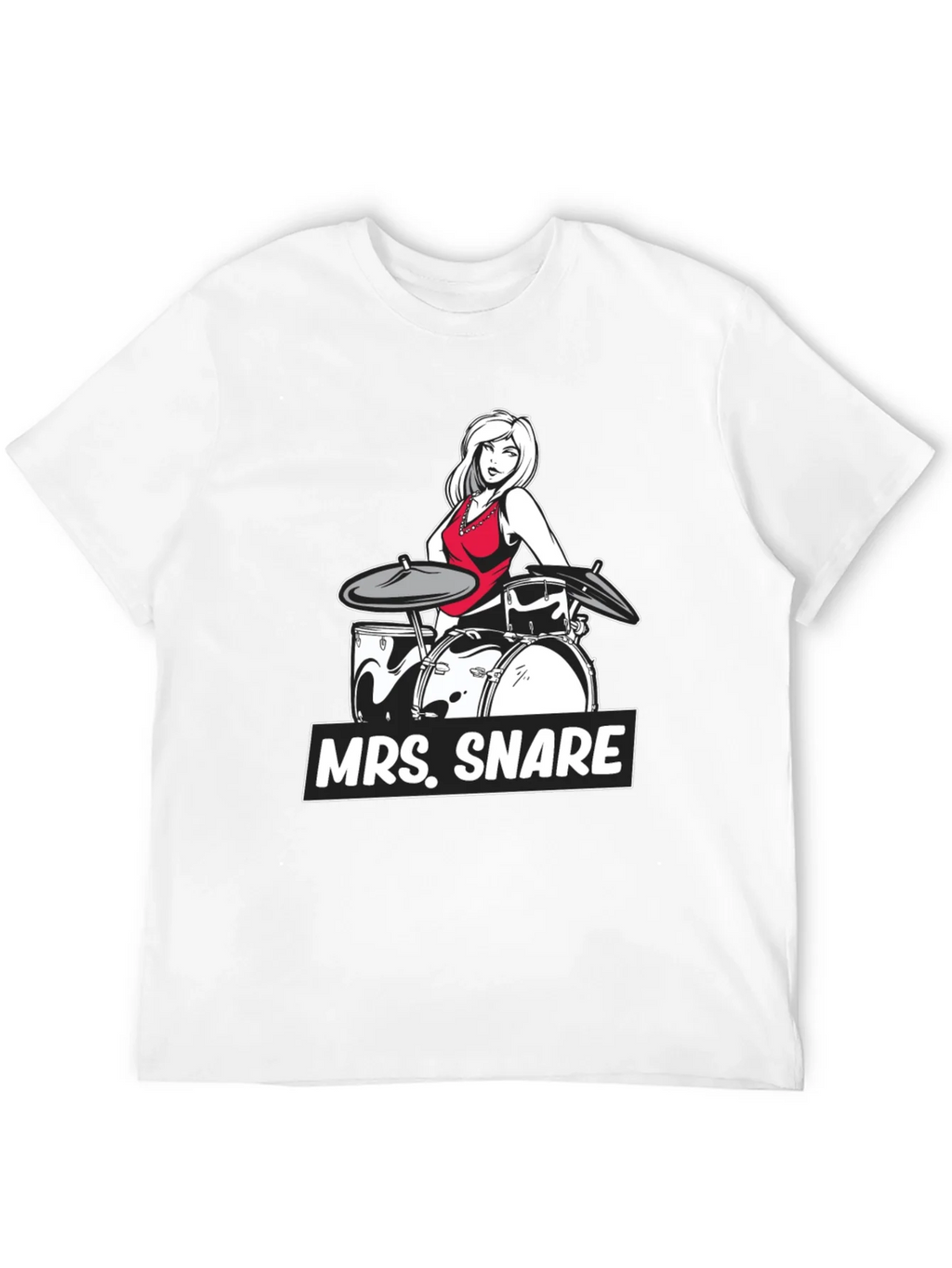 Mrs. Snare Drummer Graphic Tee - Black Cotton T-Shirt product image 11
