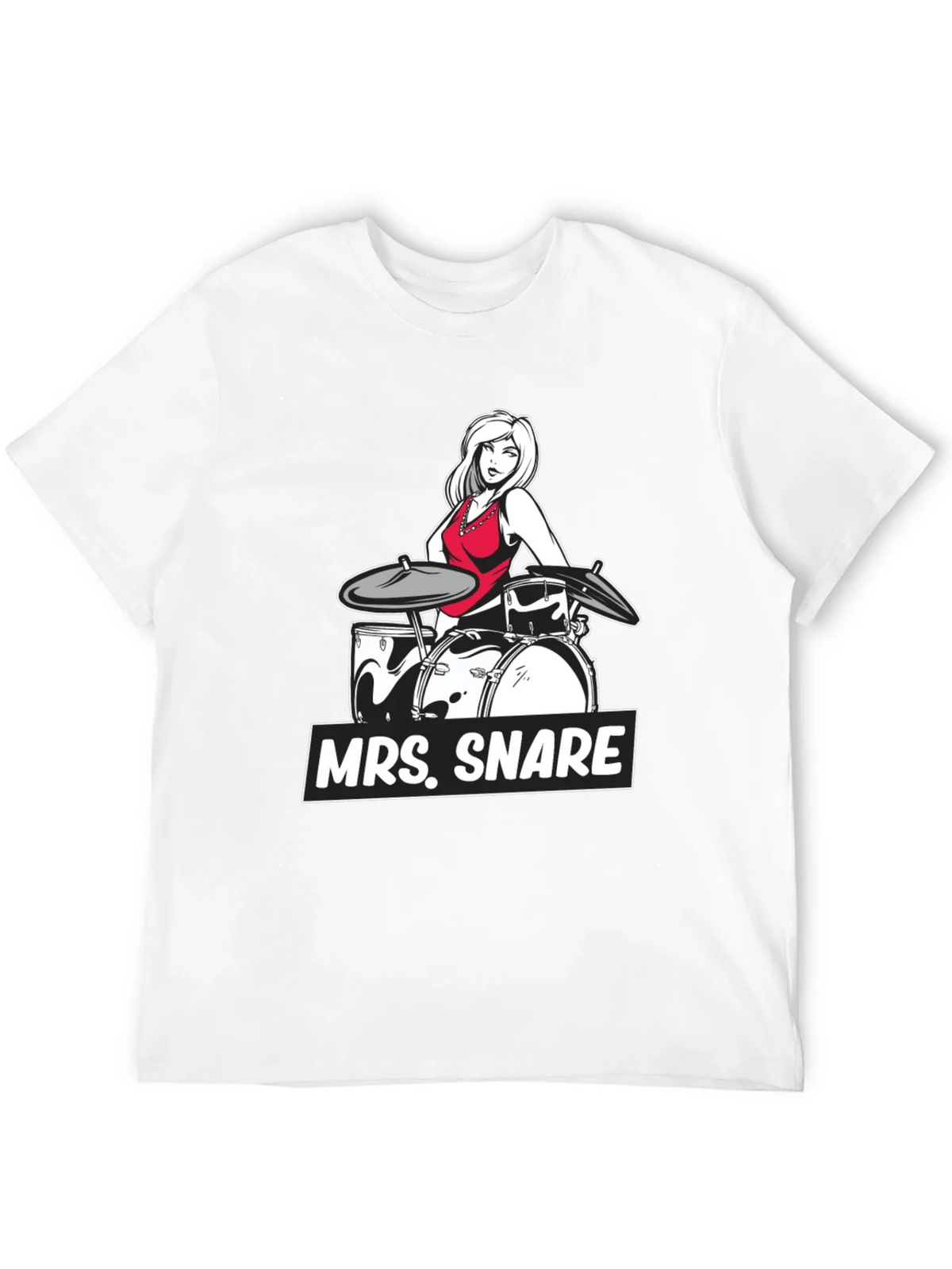 Mrs. Snare Drummer Graphic Tee - Black Cotton T-Shirt product image 11