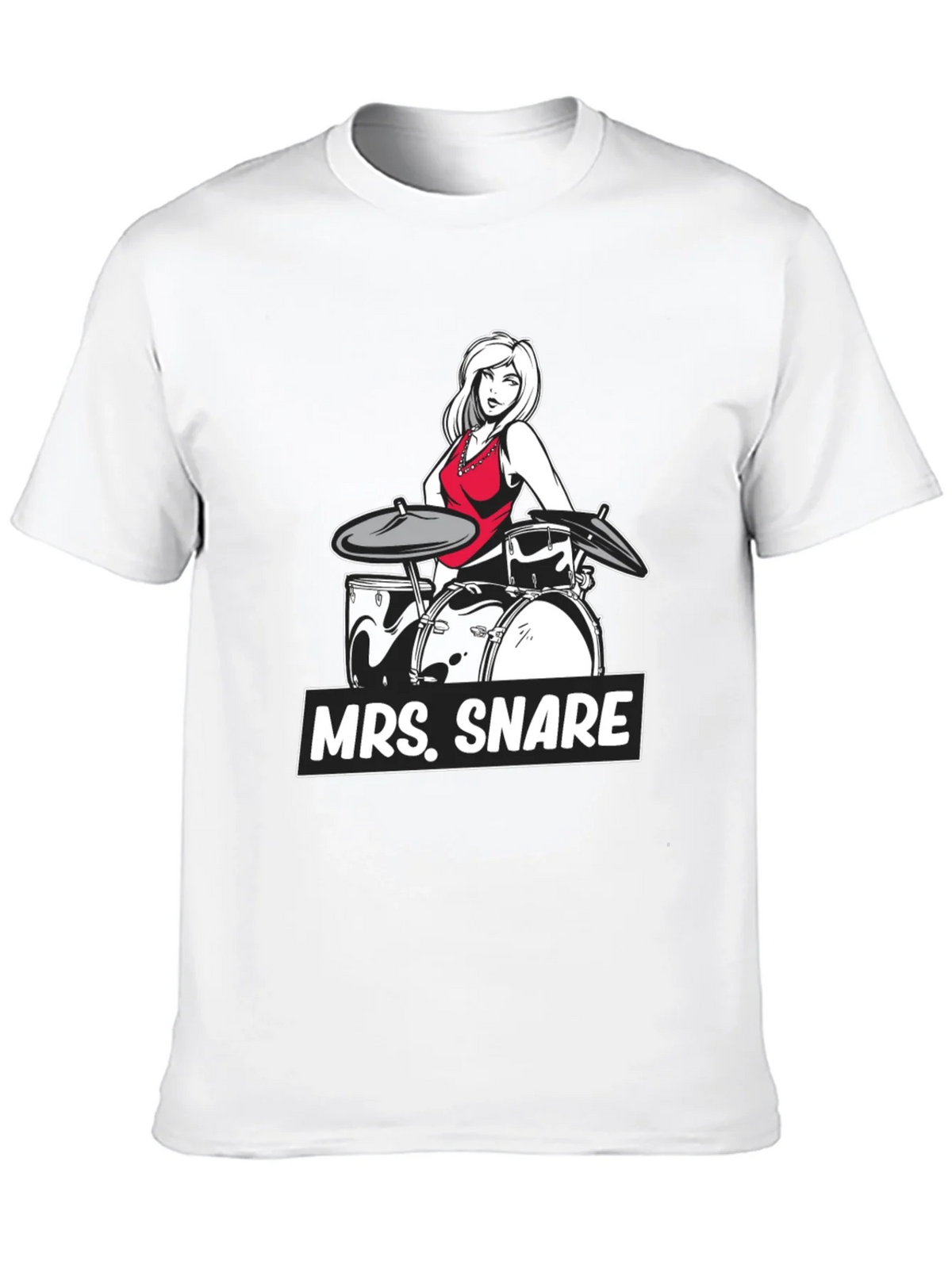Mrs. Snare Drummer Graphic Tee - Black Cotton T-Shirt product image 9