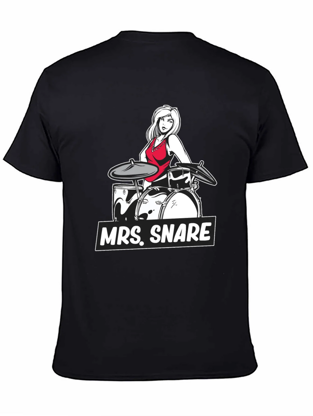 Mrs. Snare Drummer Graphic Tee - Black Cotton T-Shirt product image 4