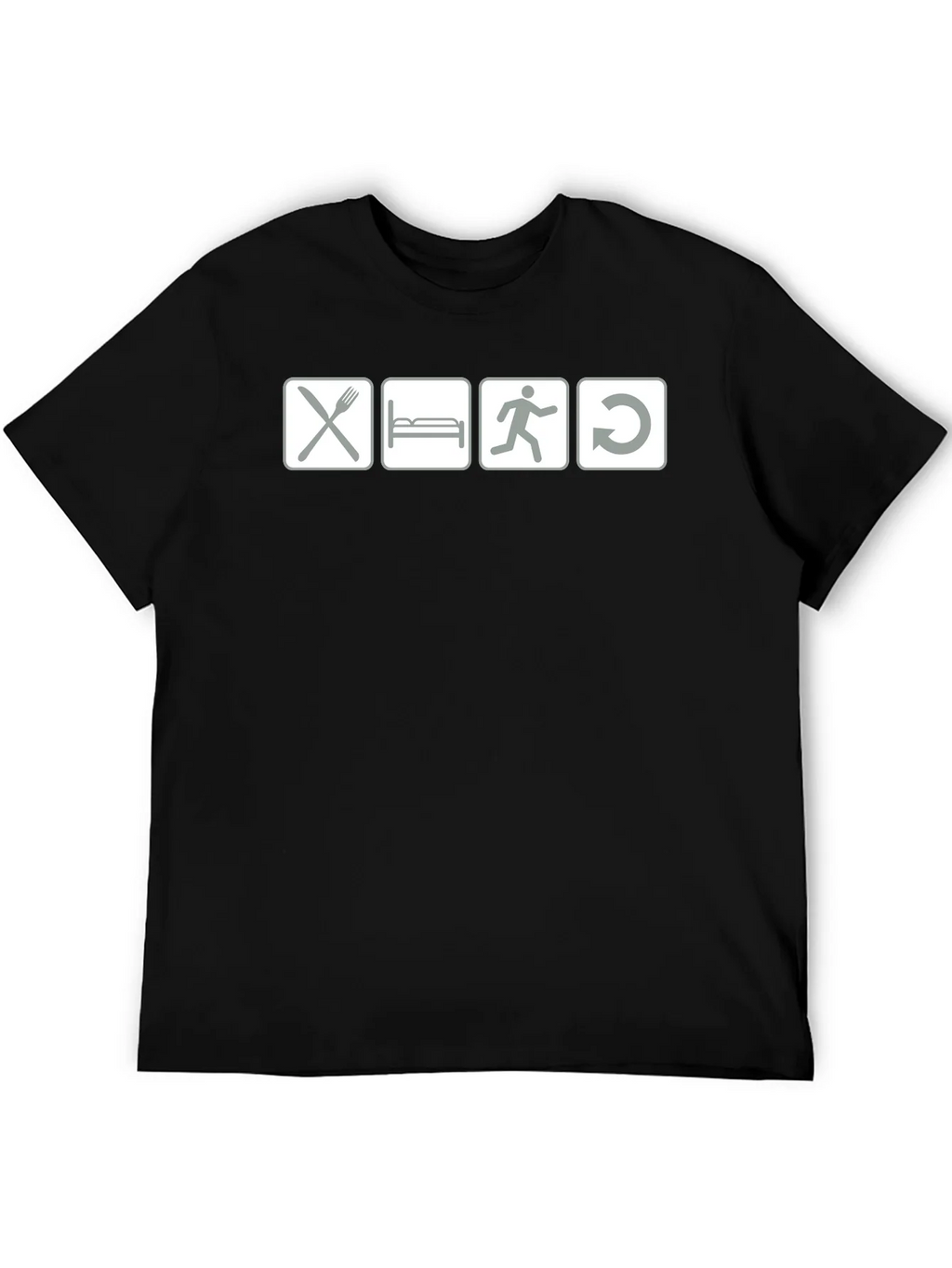 Eat Sleep Run Repeat - Black Graphic T-Shirt product image 5