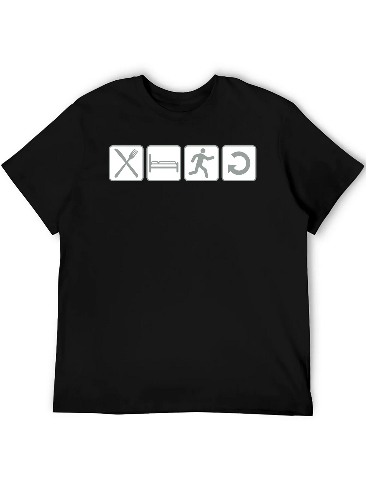 Eat Sleep Run Repeat - Black Graphic T-Shirt product image 5