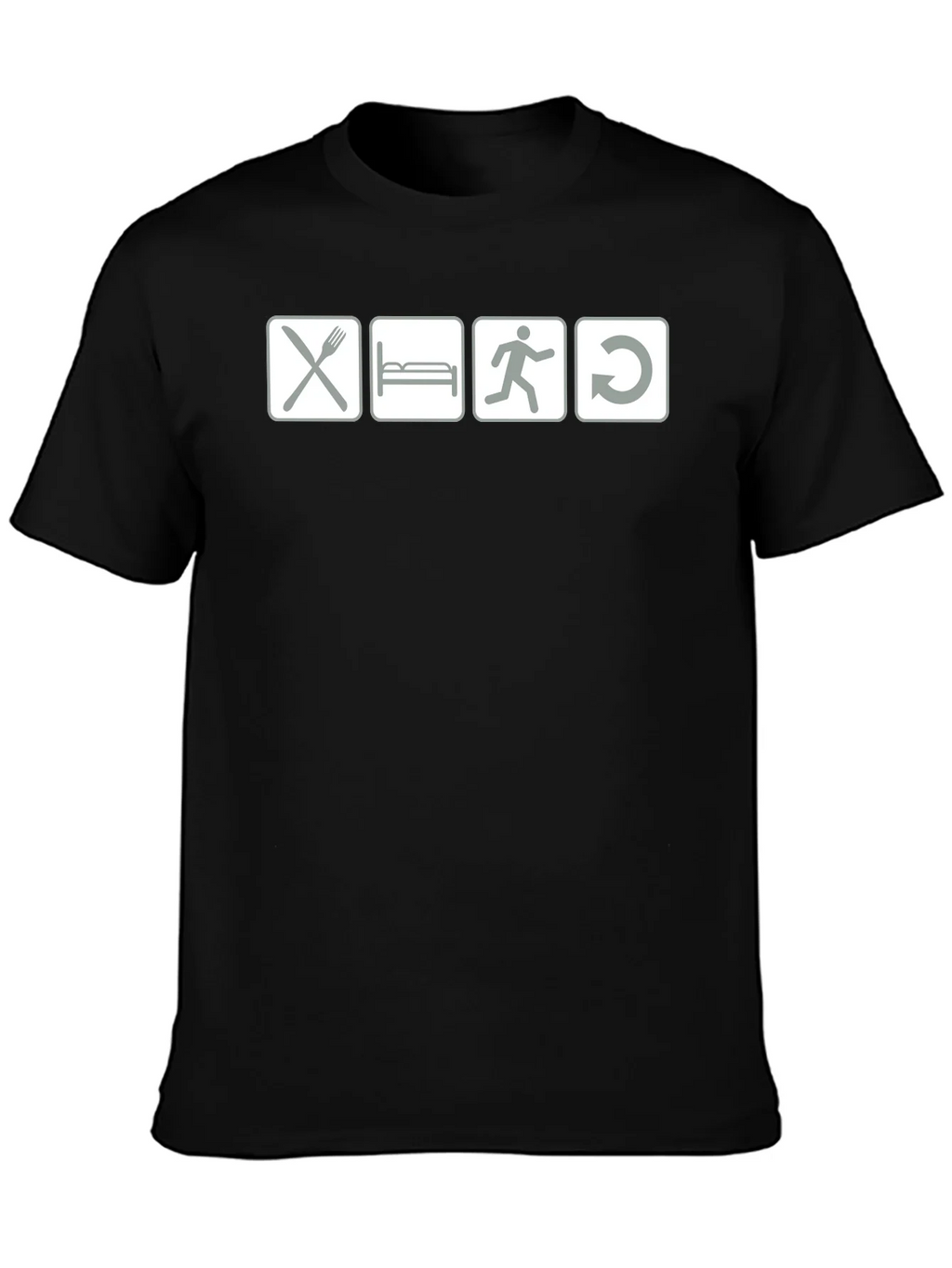 Eat Sleep Run Repeat - Black Graphic T-Shirt product image 3