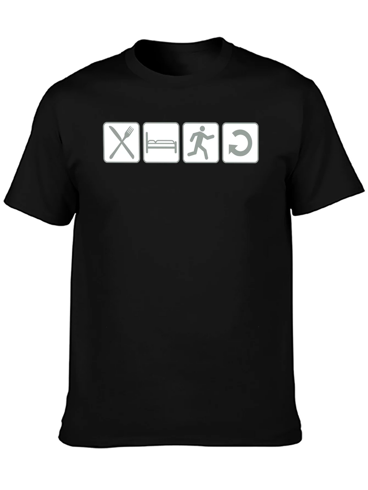 Eat Sleep Run Repeat - Black Graphic T-Shirt product image 3