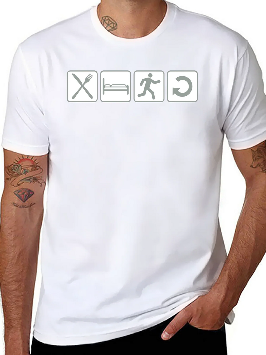 Eat Sleep Run Repeat - Black Graphic T-Shirt product image 7