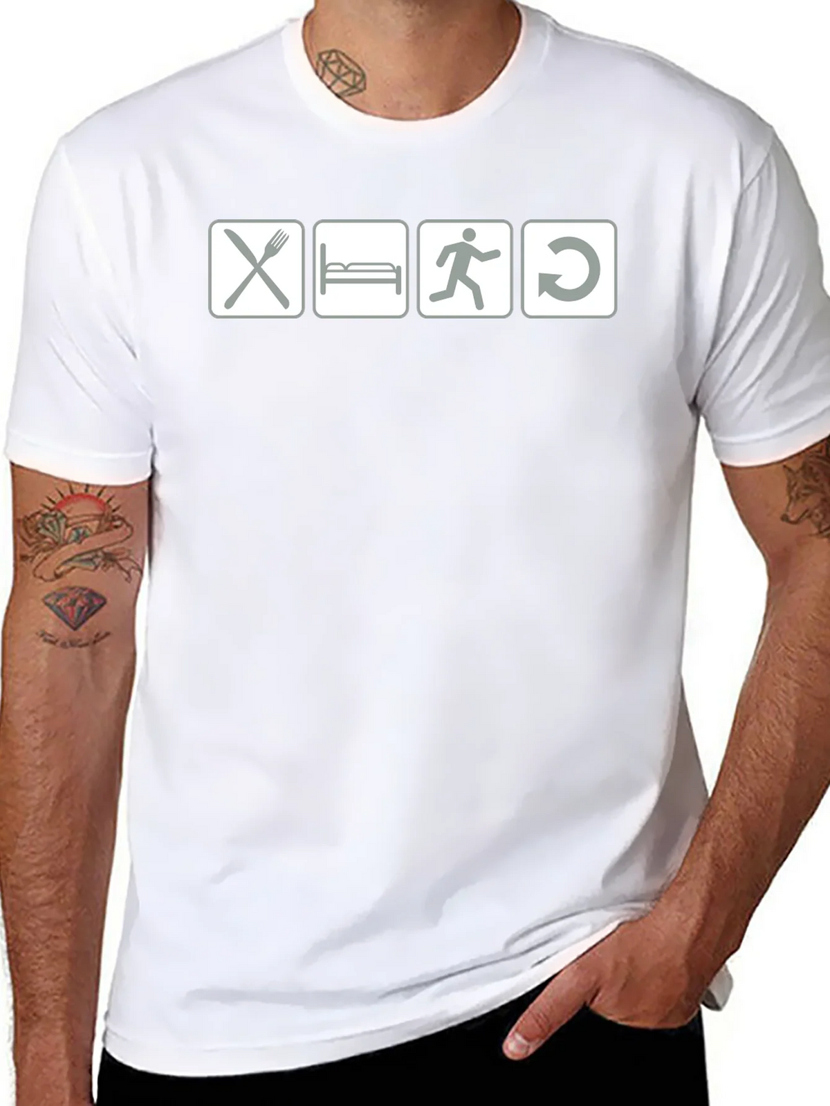 Eat Sleep Run Repeat - Black Graphic T-Shirt product image 7