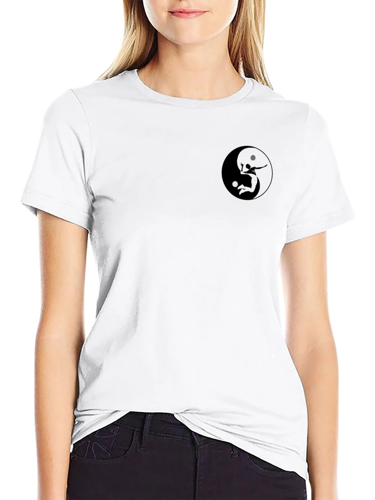 Yin Yang Volleyball Player Black T-Shirt product image 8
