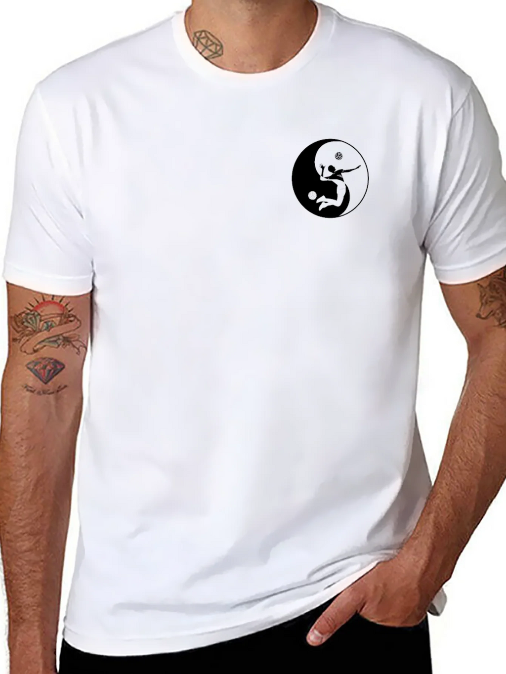 Yin Yang Volleyball Player Black T-Shirt product image 7