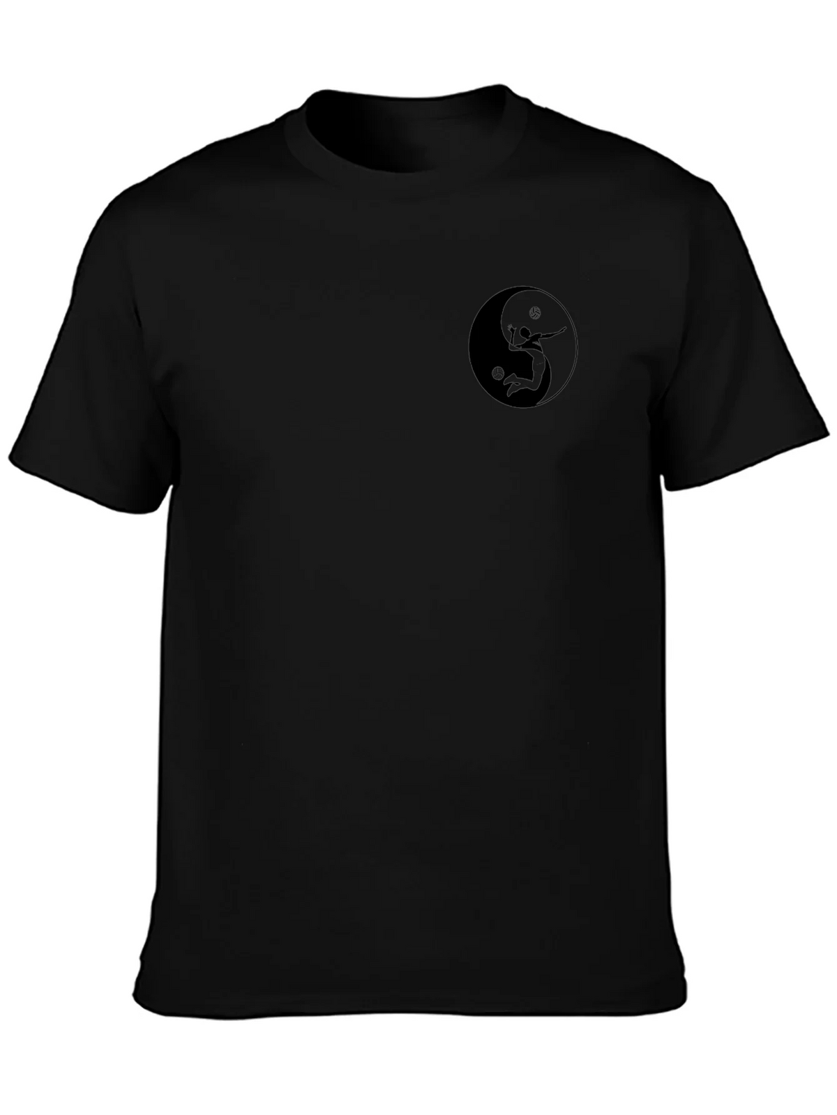 Yin Yang Volleyball Player Black T-Shirt product image 3