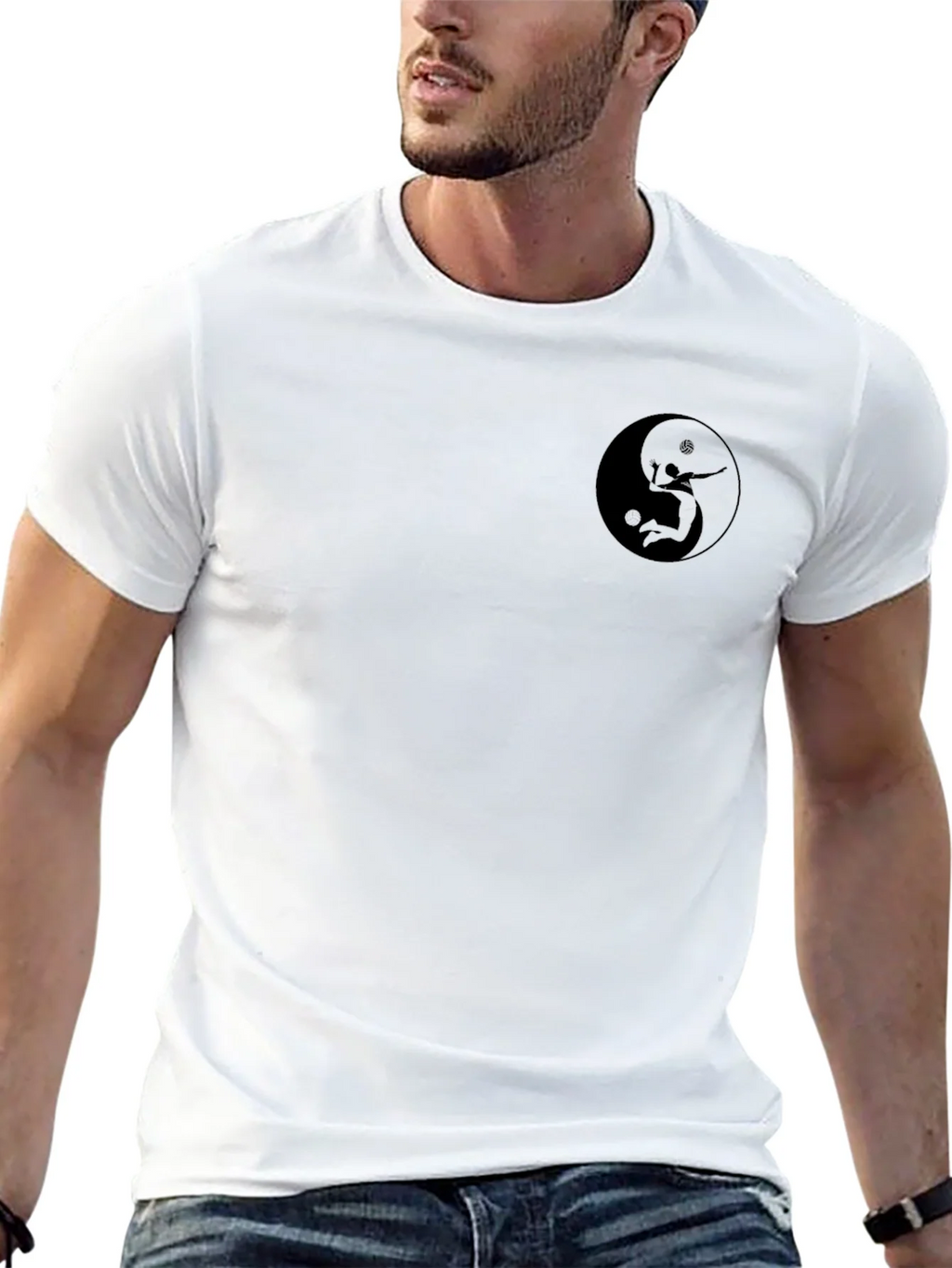 Yin Yang Volleyball Player Black T-Shirt product image 12