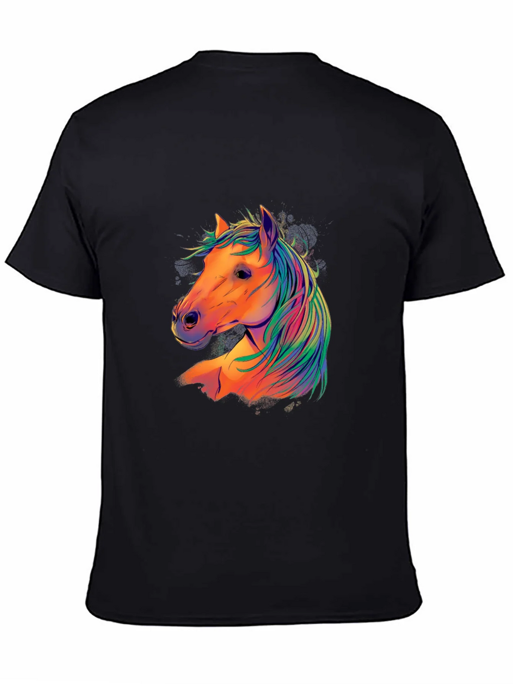 Colorful Horse Graphic T-Shirt - Black product image 4