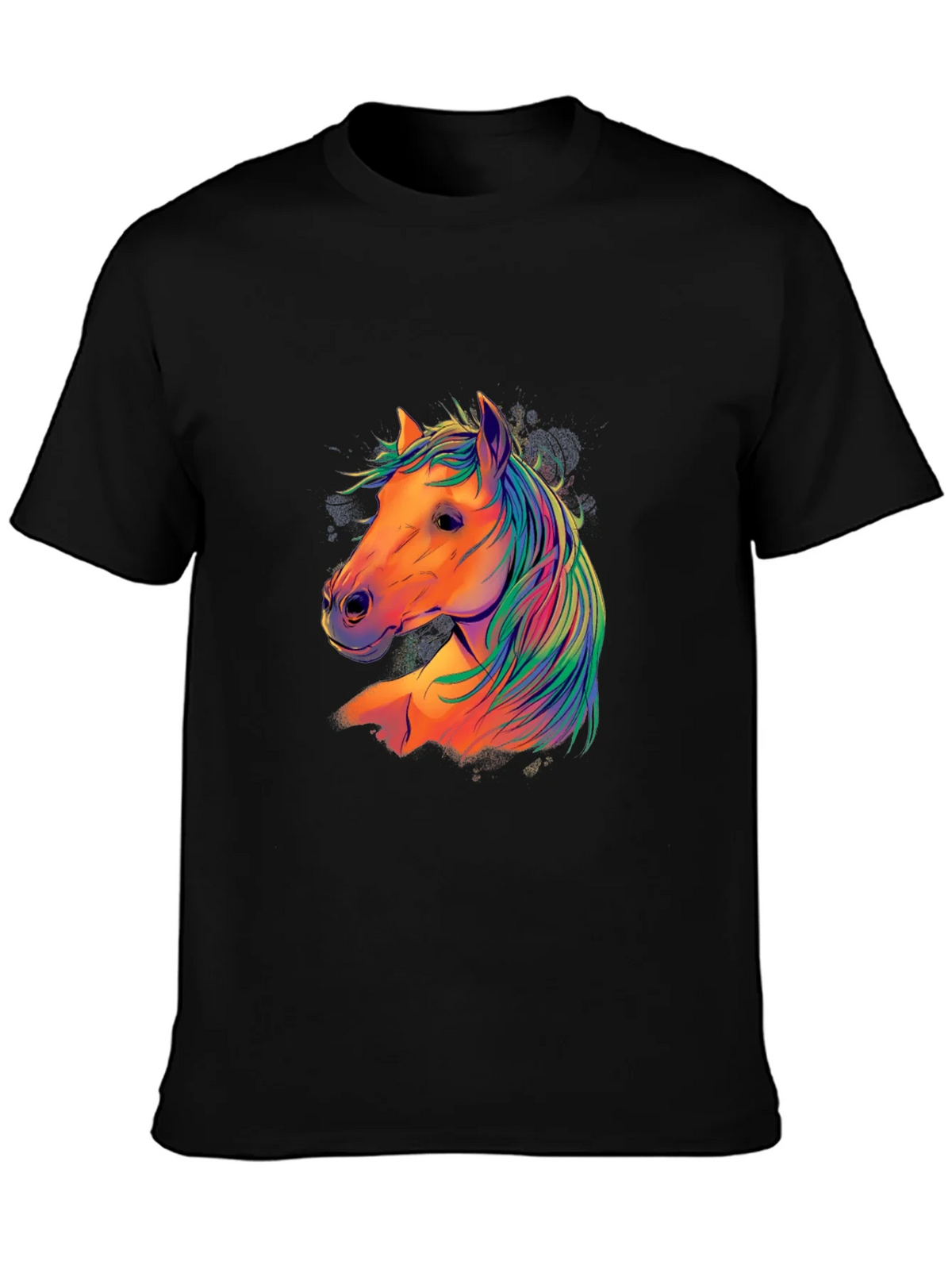 Colorful Horse Graphic T-Shirt - Black product image 3