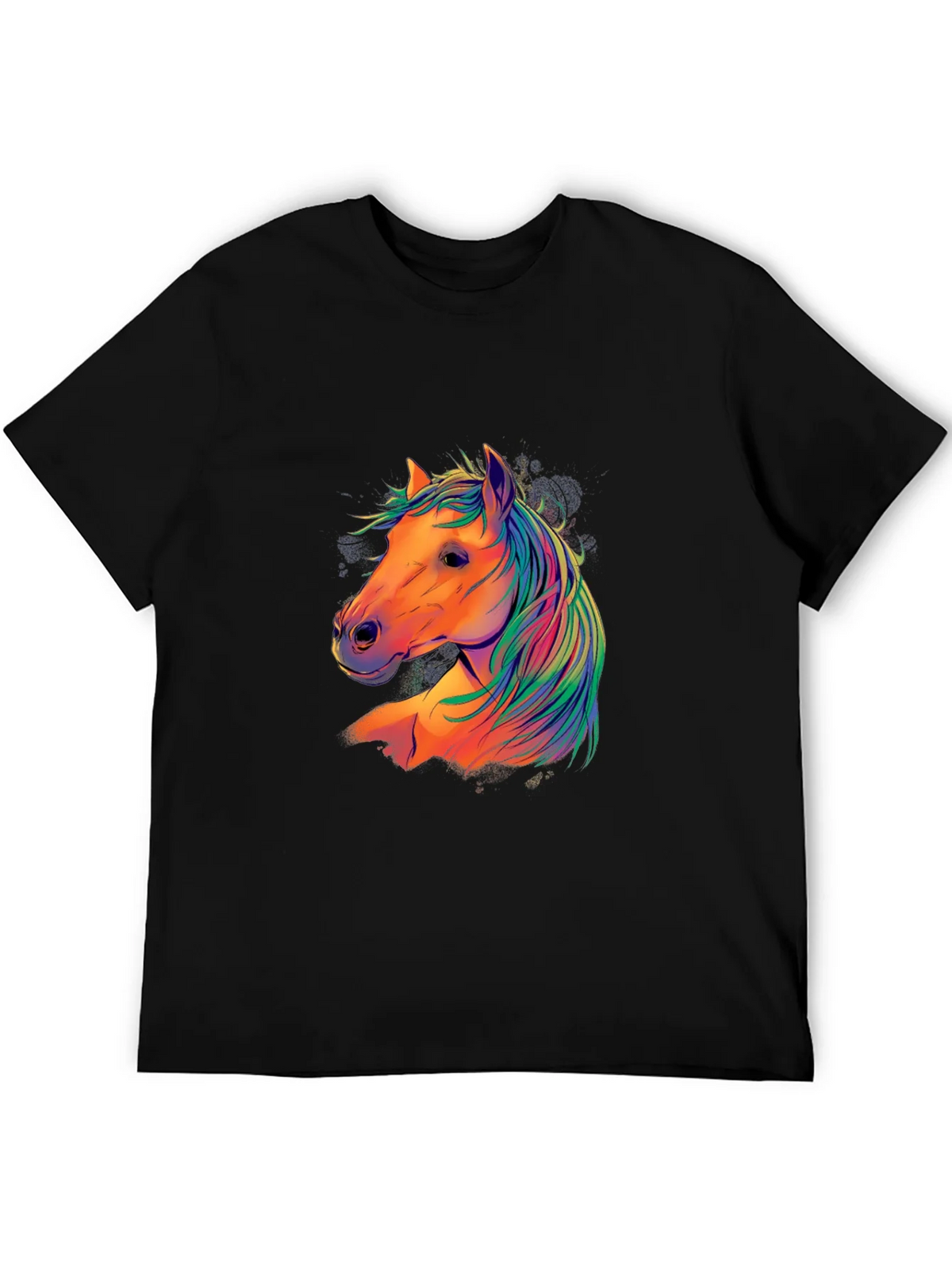 Colorful Horse Graphic T-Shirt - Black product image 5