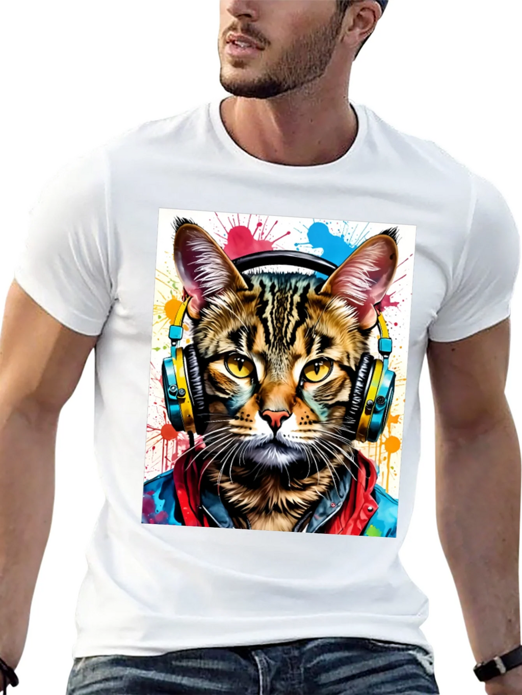 Cool Cat T-Shirt - Headphones & Streetwear Style product image 12