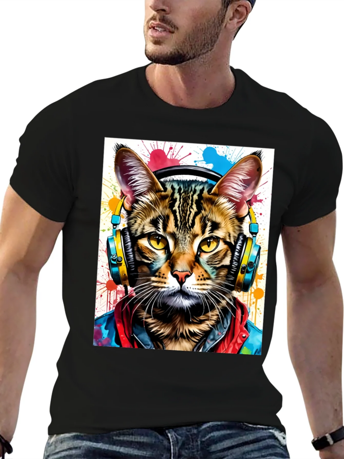Cool Cat T-Shirt - Headphones & Streetwear Style product image 6
