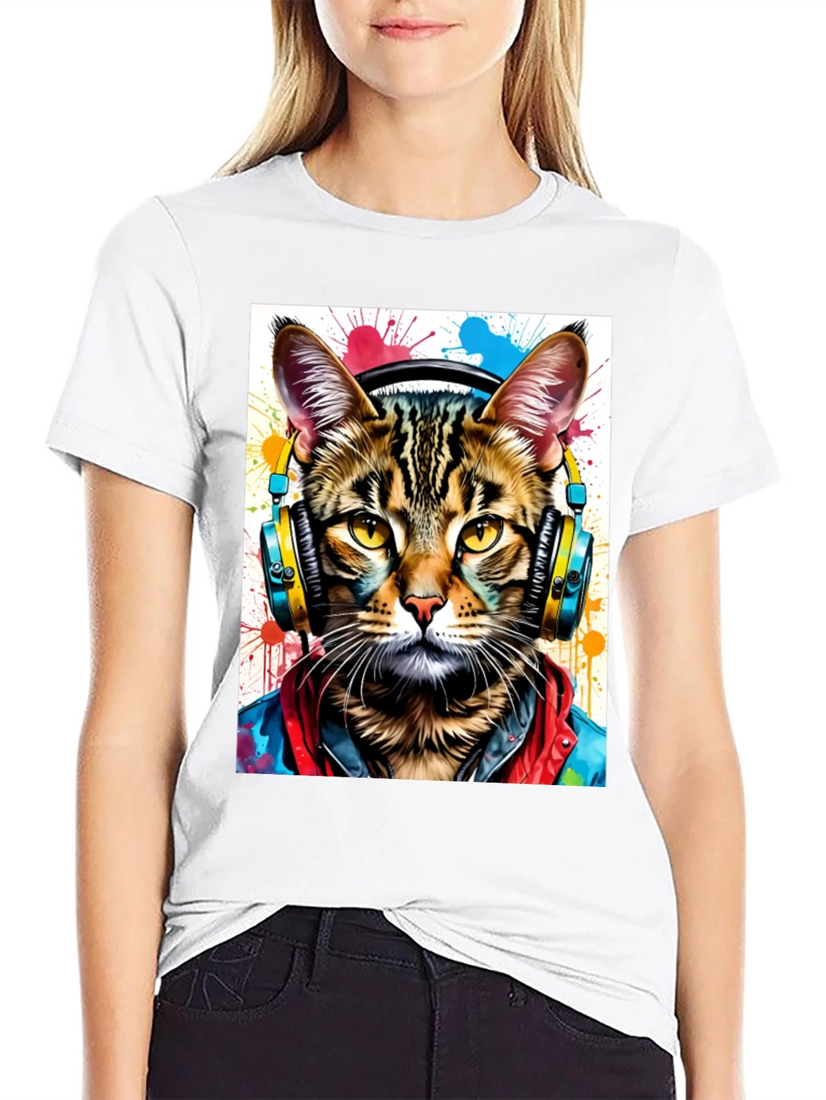 Cool Cat T-Shirt - Headphones & Streetwear Style product image 8