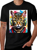 Cool Cat T-Shirt - Headphones & Streetwear Style product image 1