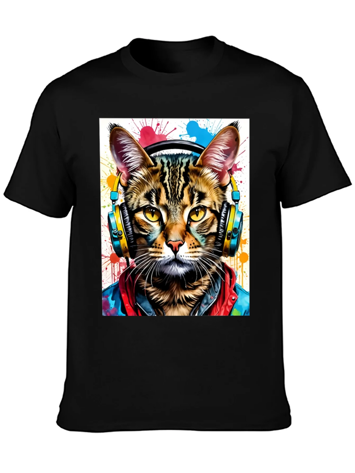 Cool Cat T-Shirt - Headphones & Streetwear Style product image 3