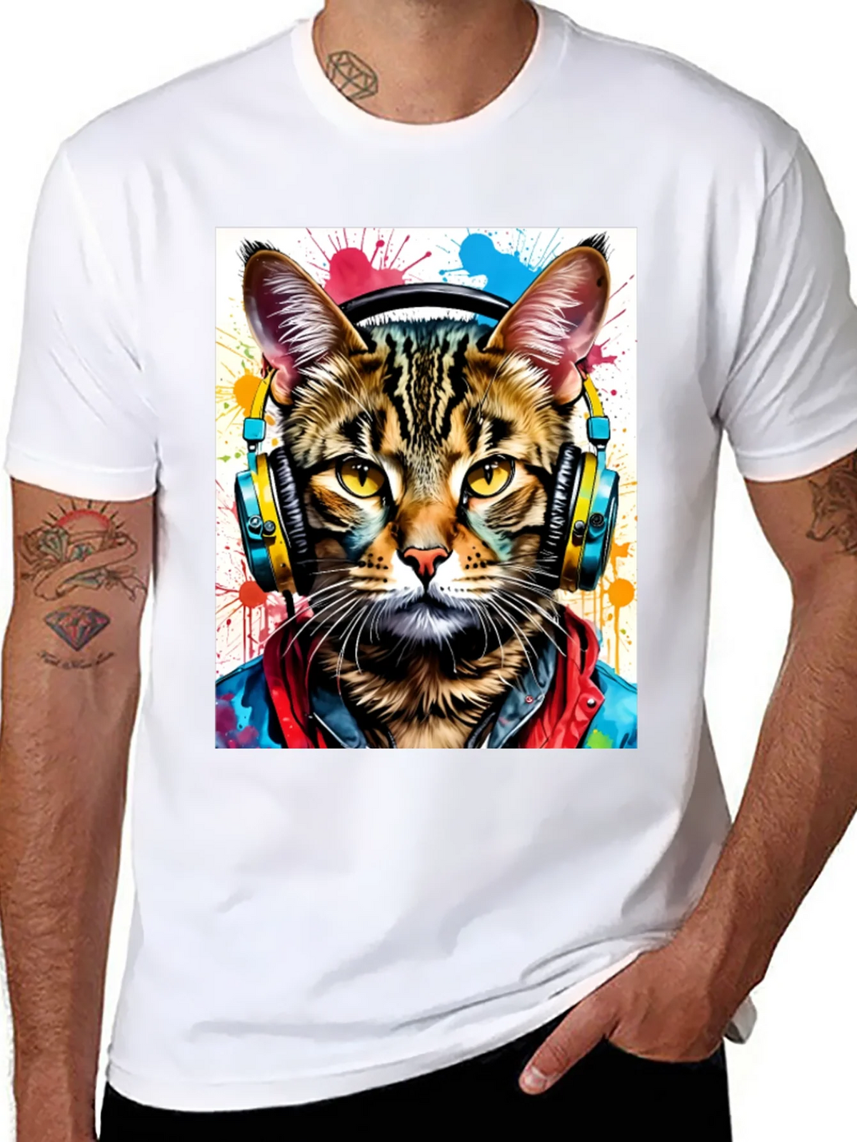 Cool Cat T-Shirt - Headphones & Streetwear Style product image 7