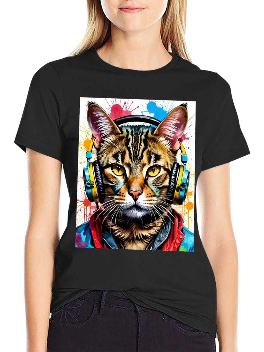 Cool Cat T-Shirt - Headphones & Streetwear Style product image 2