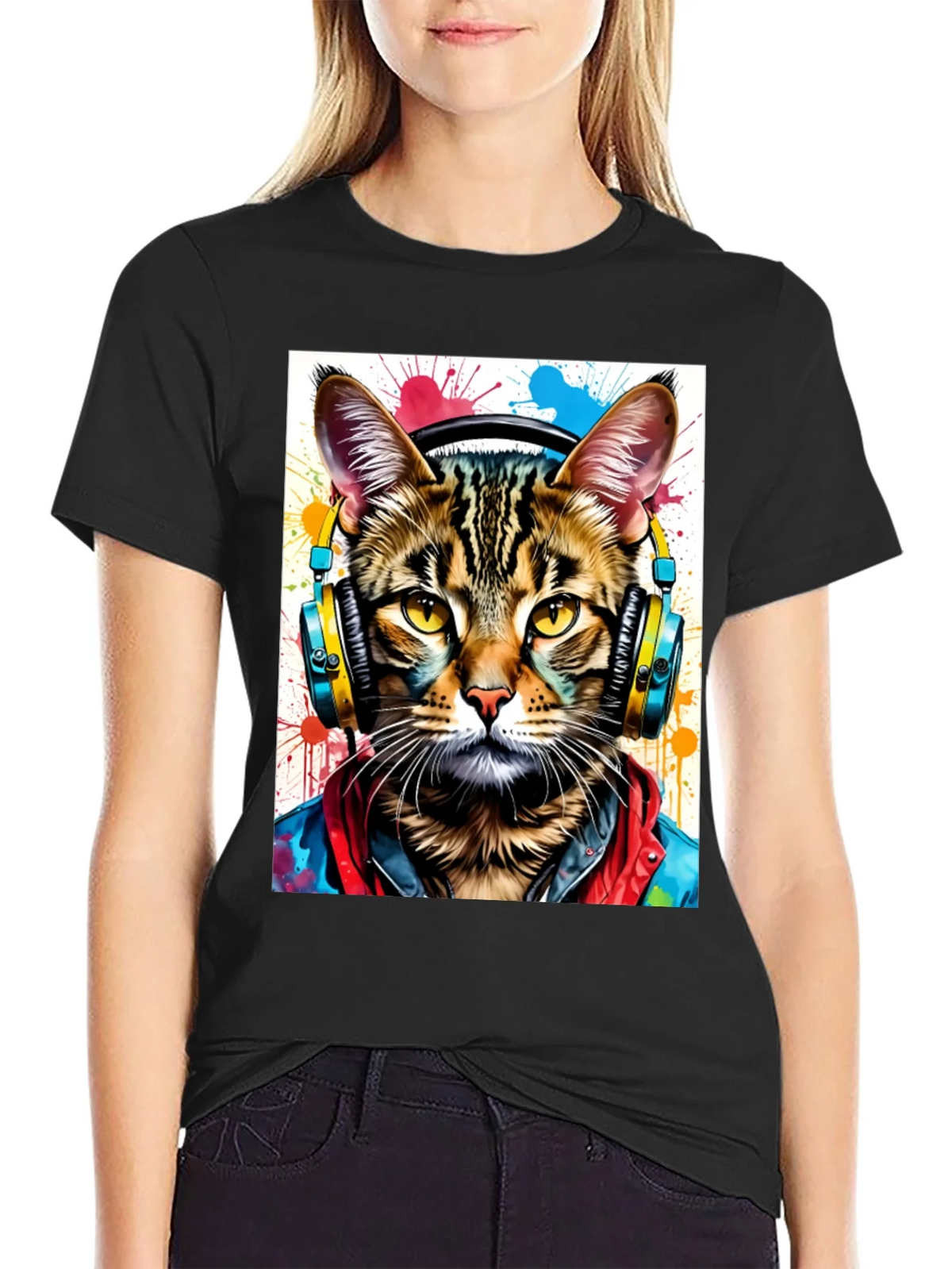 Cool Cat T-Shirt - Headphones & Streetwear Style product image 2