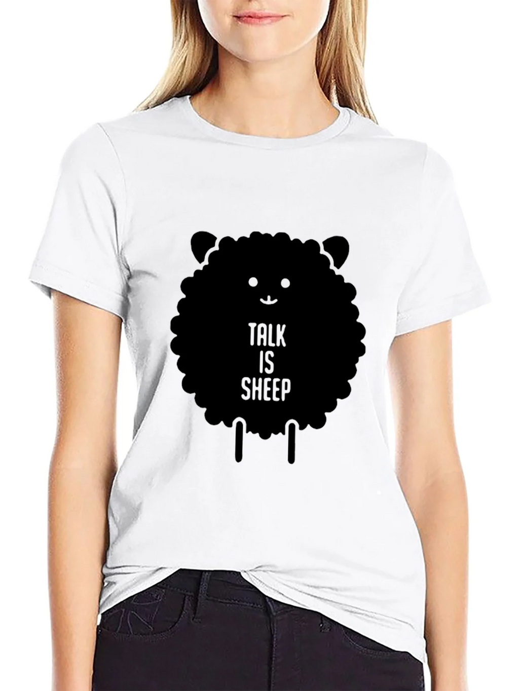 Talk is Sheep Black Graphic T-Shirt product image 8