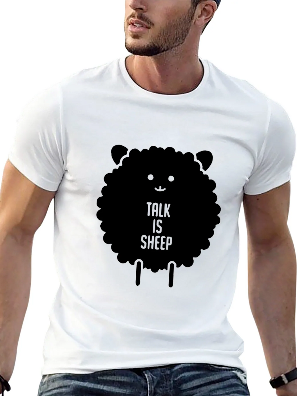 Talk is Sheep Black Graphic T-Shirt product image 12