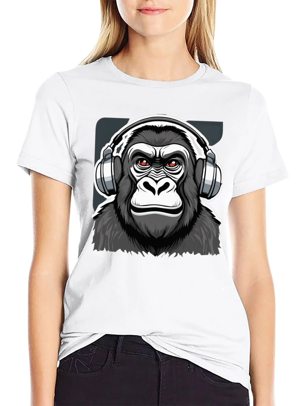 Cool Gorilla DJ Graphic T-Shirt - Black product image 8