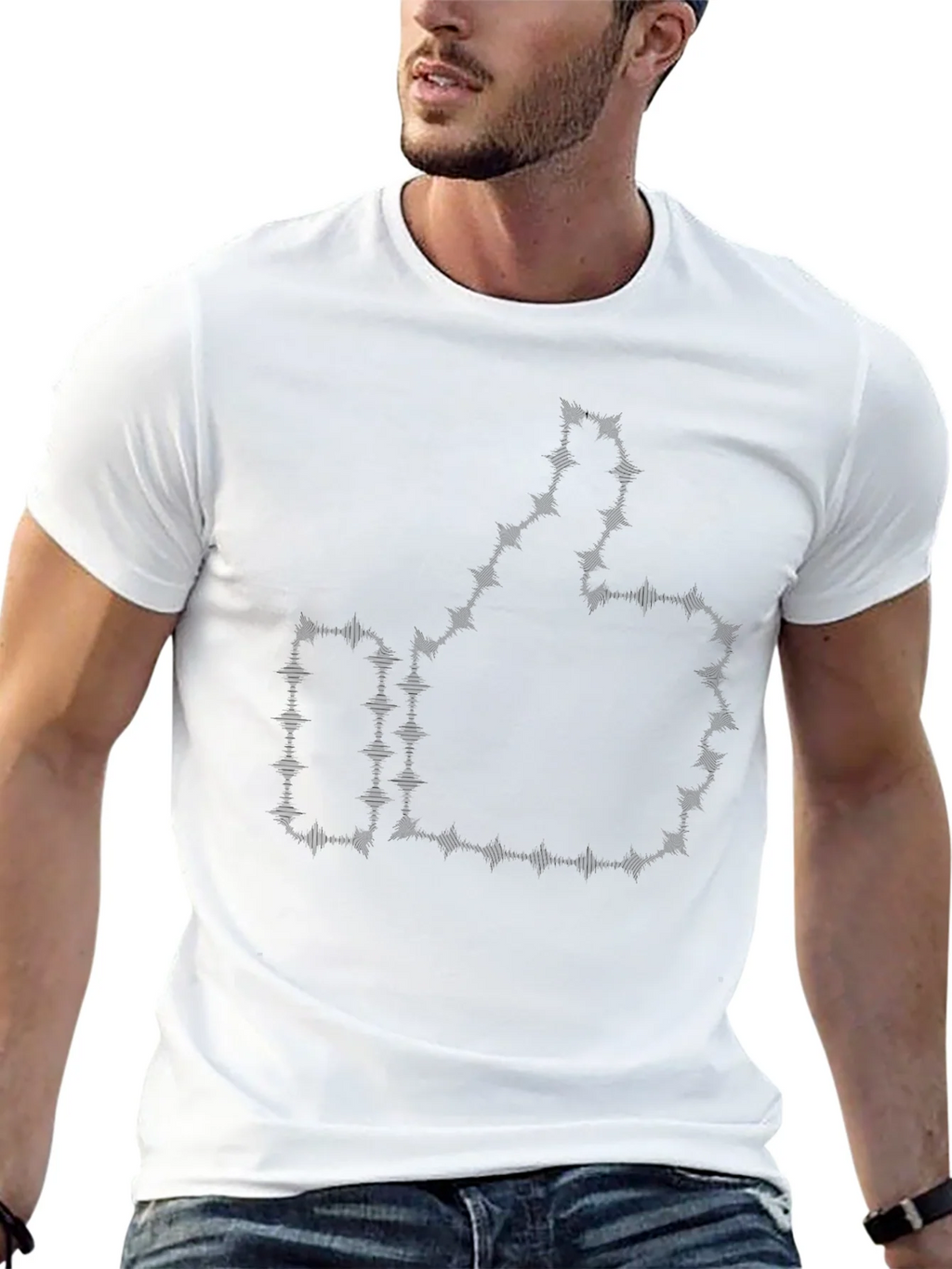 Thumbs Up Barbed Wire Black Graphic Tee product image 12