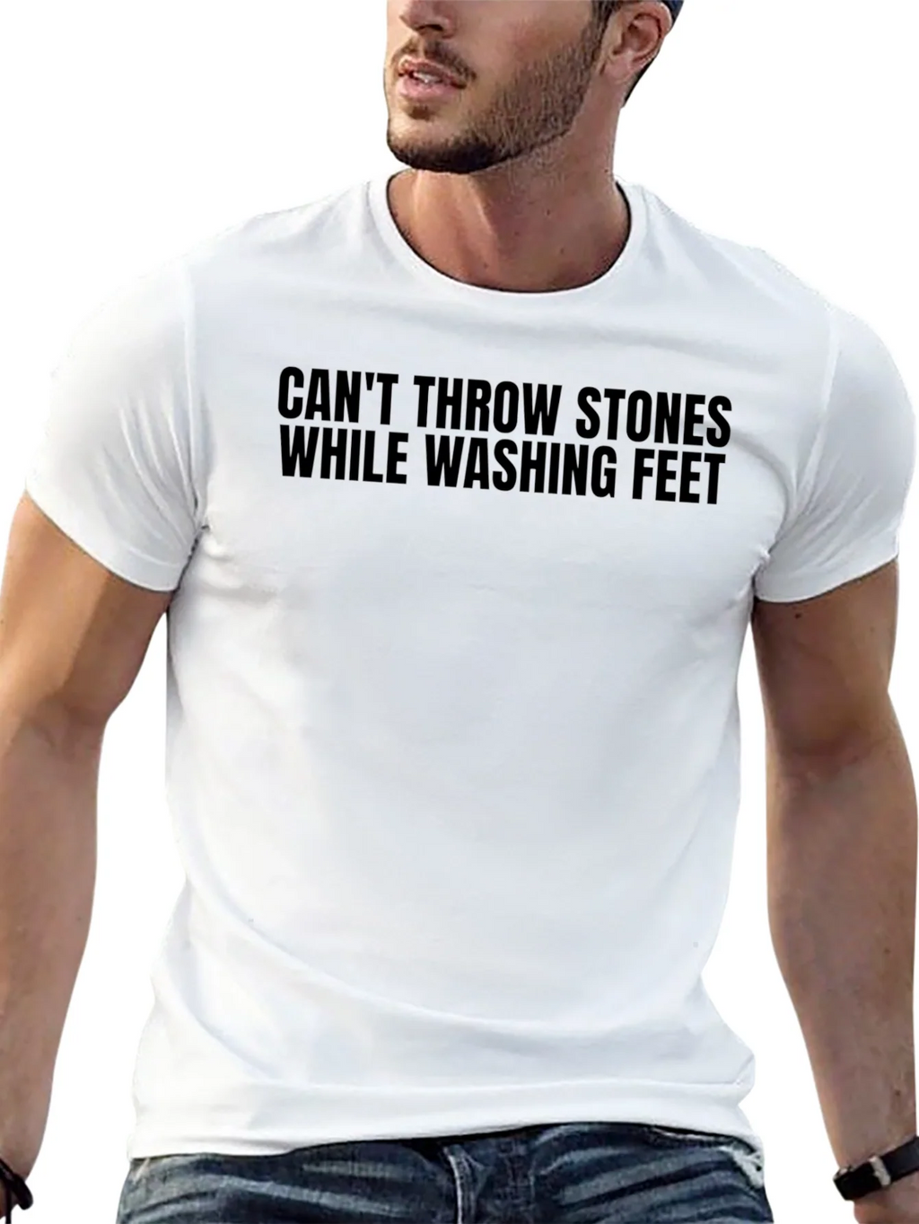 Cant Throw Stones T-Shirt - Black Graphic Tee product image 12
