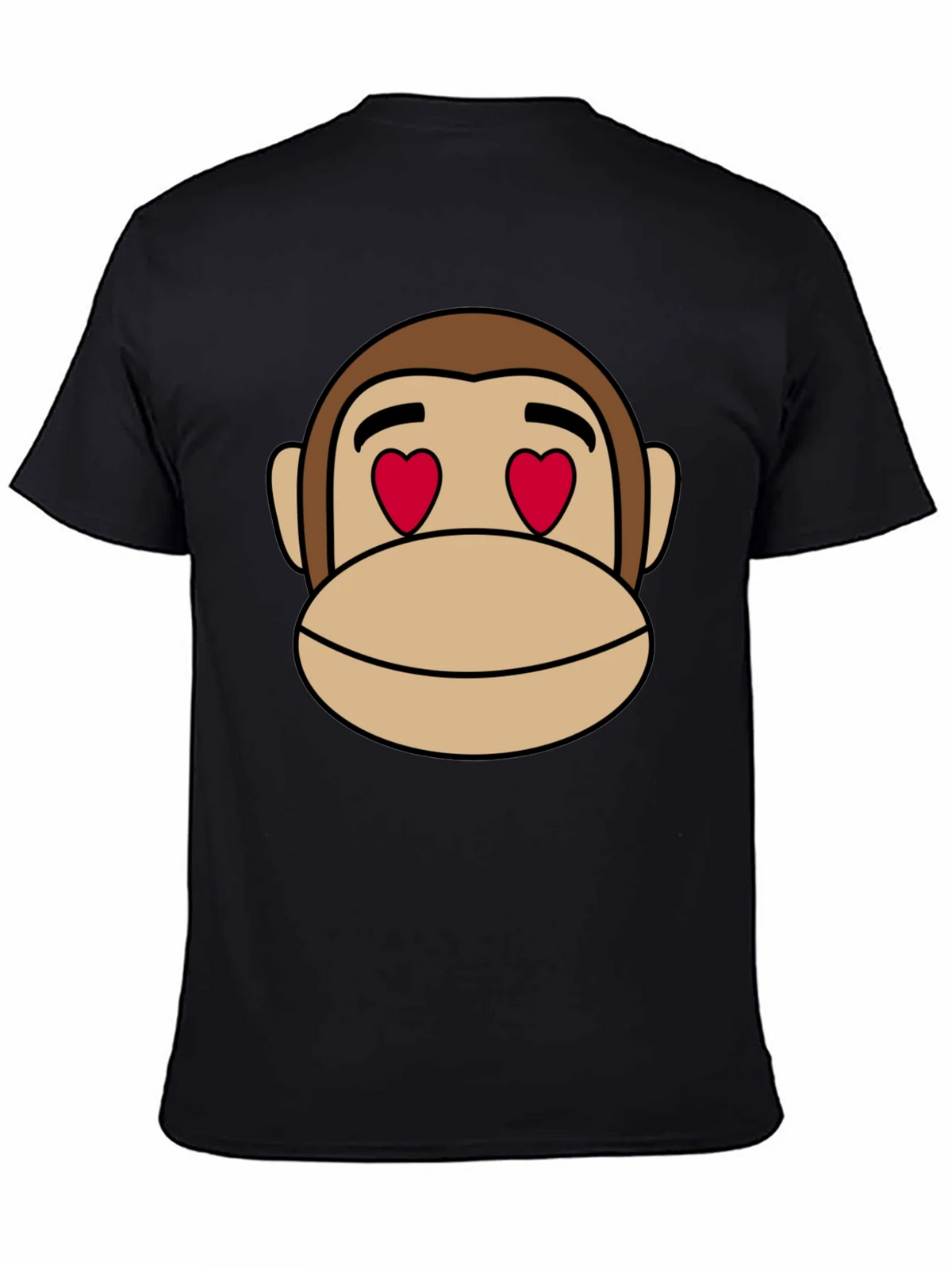 Monkey Face Heart Eyes T-Shirt - Black Cotton product image 4