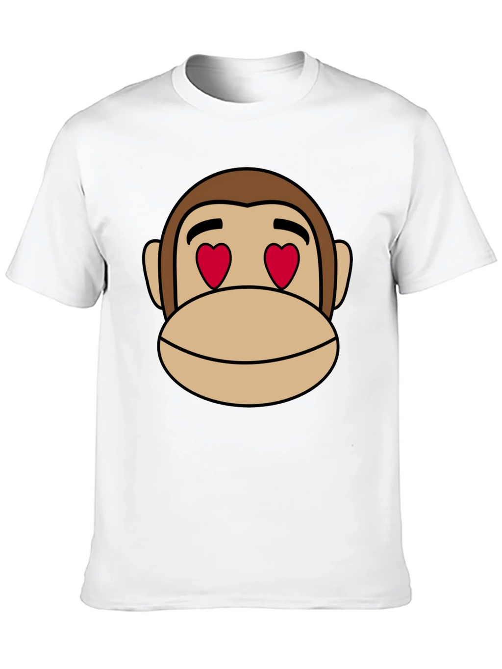 Monkey Face Heart Eyes T-Shirt - Black Cotton product image 9